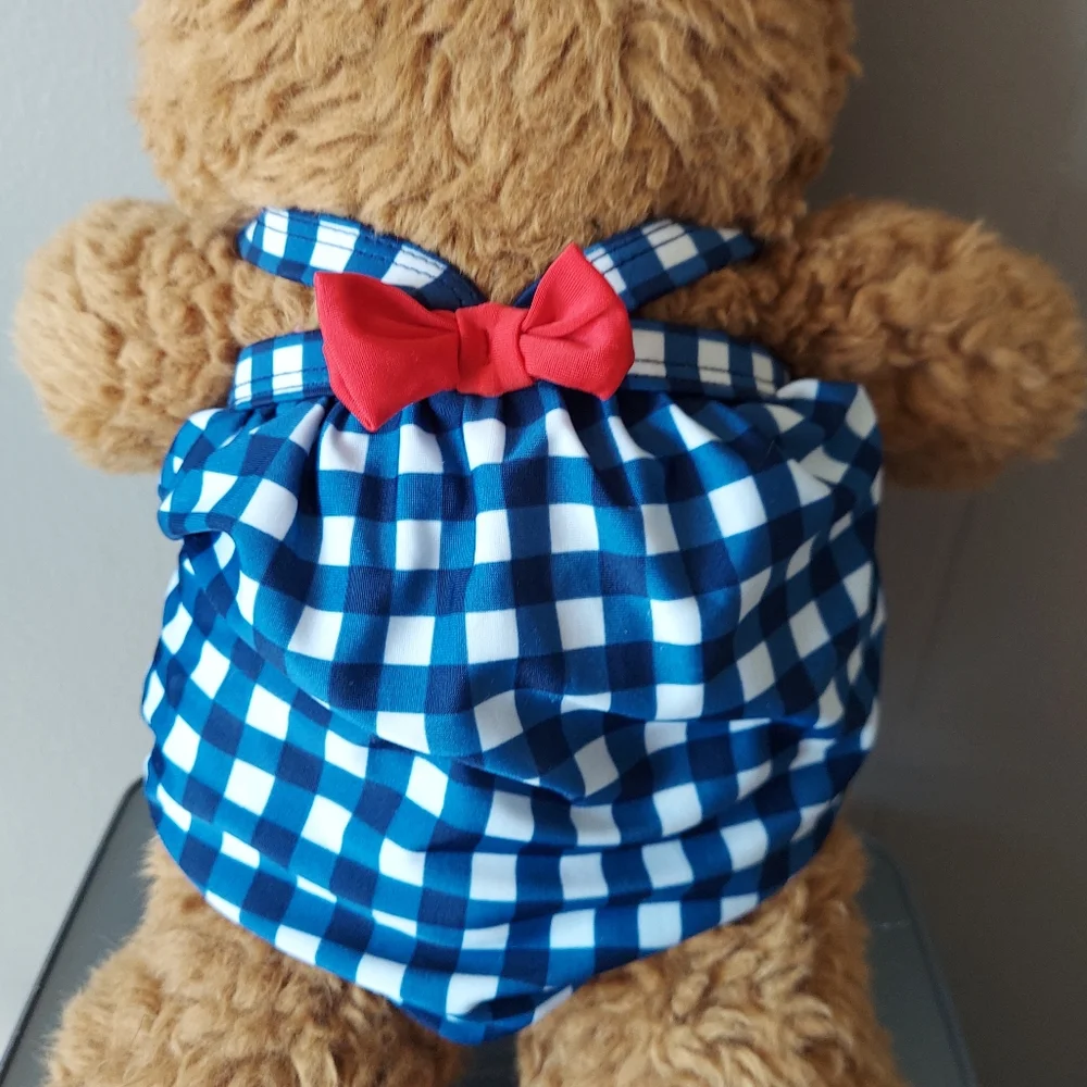 🎁 10/$25-1 piece blue gingham plaid swim suit, size 3-6 months